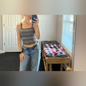 Stripped crop tank top